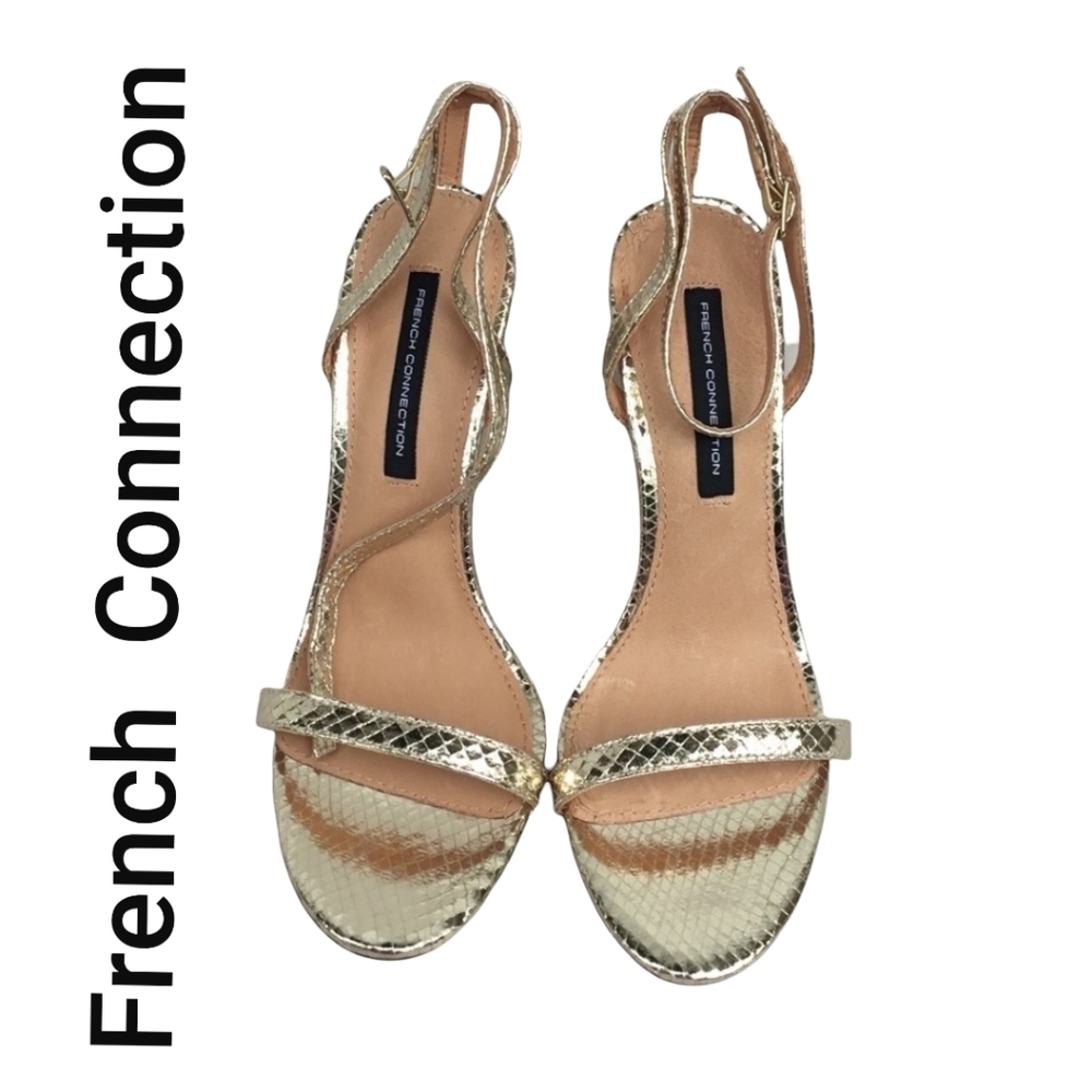 French Connection Golden Slippers Size 7